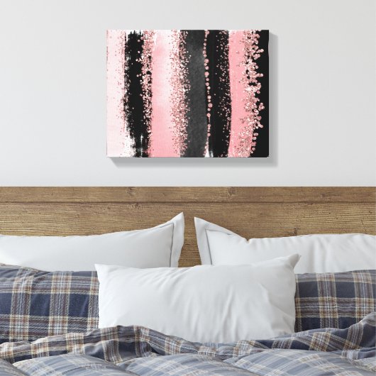 Wasserfarbenpinsel Schlaganfälle Rose Gold Imitate Leinwanddruck (Insitu (Schlafzimmer))