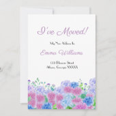 Wasserfarbenpinsel und blaue Hydrangeas, die ich b Einladung (Vorderseite)