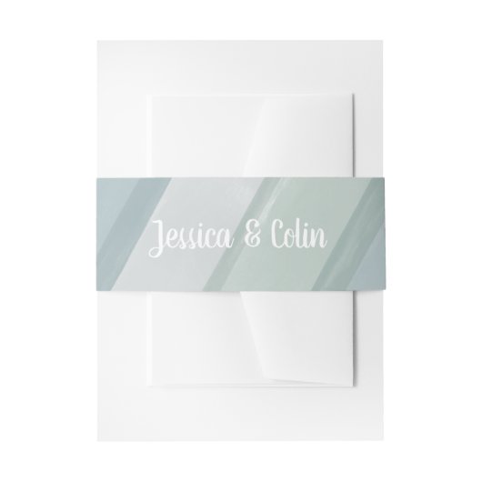 Wasserfarbenpinsel zum Hochzeitstich Einladungsbanderole (Vorderseite Beispiel)