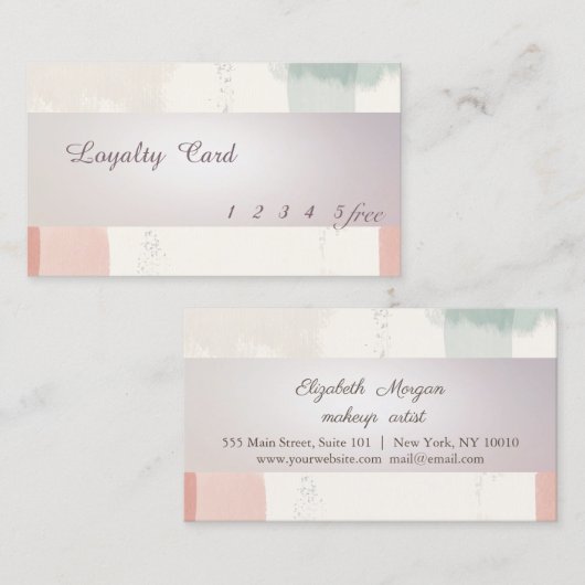 Wasserfarbenpinselstrich, Strip Loyalitätskarte Treuekarte (Vorne/Hinten)