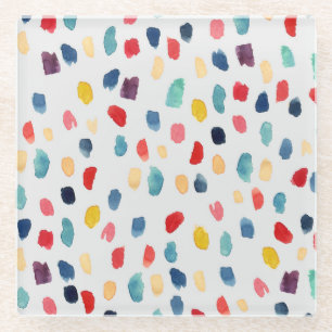 Wasserfarbenpinselstriche: Abstrakt Nahtlos. Glasuntersetzer