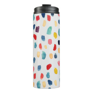 Wasserfarbenpinselstriche: Abstrakt Nahtlos. Thermosbecher