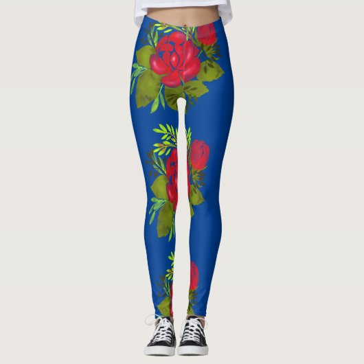 Wasserfarbenpione Folk Leggings (Vorderseite)