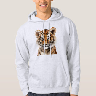 Wasserfarbenportrait eines kleinen Tiger Hoodie