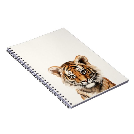 Wasserfarbenportrait eines kleinen Tiger Notizblock (Rechte Seite)