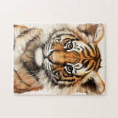 Wasserfarbenportrait eines kleinen Tiger Puzzle (Horizontal)