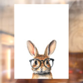 Wasserfarbenportrait Niedliches Kaninchen mit Bril Fensteraufkleber (Blatt 2)