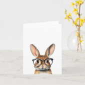 Wasserfarbenportrait Niedliches Kaninchen mit Bril Karte (Gelbe Blume)