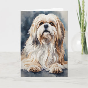 Wasserfarbenportrait Sweet Shih Tzu Dog Blank Karte