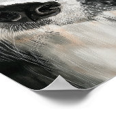 Wasserfarbenporträt eines Border Collies Poster (Ecke)