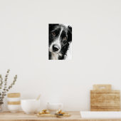 Wasserfarbenporträt eines Border Collies Poster (Küche)