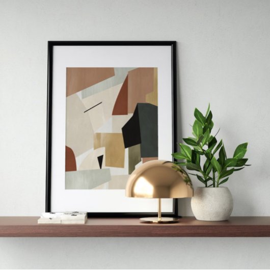 Wasserfarbenposter Abstrakt Geometrische moderne K Poster