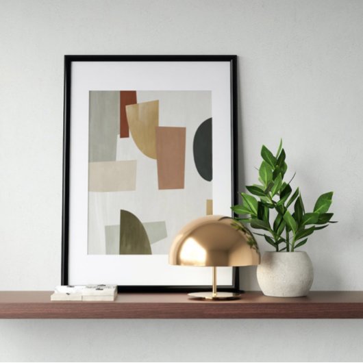 Wasserfarbenposter Abstrakt Geometrische moderne K Poster