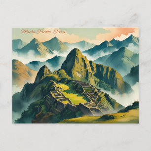 Wasserfarbenpostkarte - Peru Feiertagspostkarte
