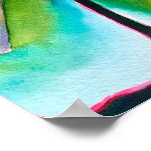 Wasserfarbenprächtig botanisch poster (Ecke)