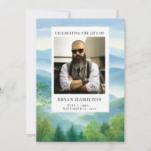 Wasserfarbenprächtige Berge Beerdigung Programm (Vorderseite)