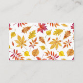 Wasserfarbenprächtige Blätter Garland Herbsthochze Platzkarte (Rückseite)
