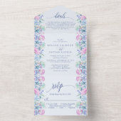 Wasserfarbenprächtige Botanische Hochzeit All In One Einladung (Innen Boden)