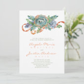 Wasserfarbenprächtige Hochzeit Einladung (Stehend Vorderseite)