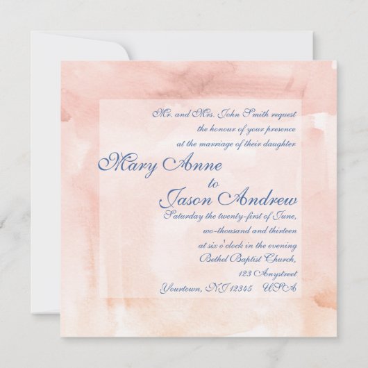 Wasserfarbenprächtige Hochzeit Einladung (Rückseite)