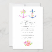 Wasserfarbenprächtige Hochzeit mit floralen Themen Magneteinladung (Vorderseite)