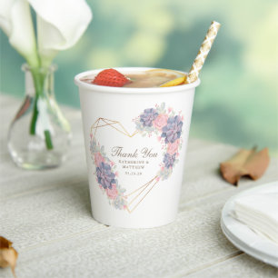 Wasserfarbenprächtige Hochzeit Pappbecher