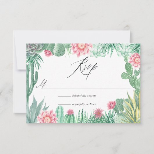 Wasserfarbenprächtige Hochzeit RSVP Karte (Vorderseite)