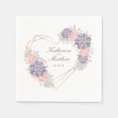 Wasserfarbenprächtige Hochzeit Serviette (Vorderseite)