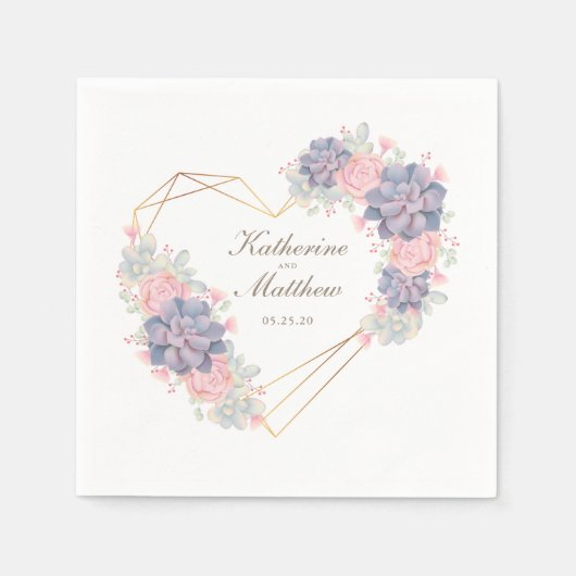 Wasserfarbenprächtige Hochzeit Serviette (Vorderseite)