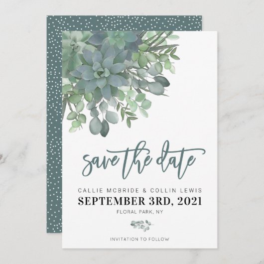 Wasserfarbenprächtige Hochzeit Sichern Sie das Dat Save The Date (Vorne/Hinten)