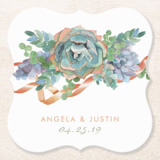 Wasserfarbenprächtige Hochzeit Untersetzer (Vorderseite)