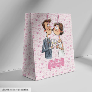 Wasserfarbenprächtige Hochzeitscouchtasche Quirky- Mittlere Geschenktüte