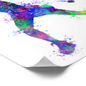 Wasserfarbenprächtige Tennisspielerin Poster (Ecke)