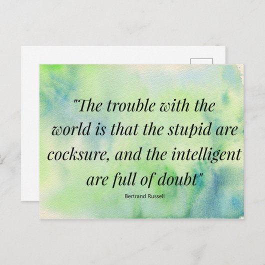 Wasserfarbenprädikate - Intelligenz Postkarte (Vorne/Hinten)