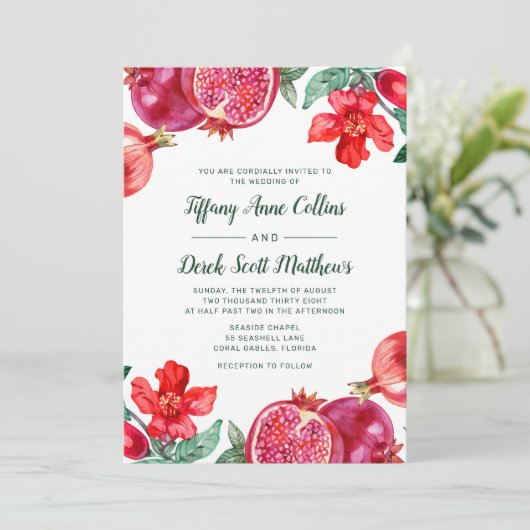 Wasserfarbenprägung Einladung (Stehend Vorderseite)