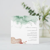Wasserfarbenprägung Elegante Zwei-Tone-Hochzeiten Einladung (Stehend Vorderseite)