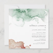 Wasserfarbenprägung Elegante Zwei-Tone-Hochzeiten Einladung (Vorderseite)