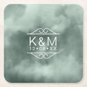 Wasserfarbenprägung Grün-ID654 Rechteckiger Pappuntersetzer (Vorderseite)