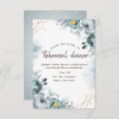 Wasserfarbenprägung Grüne Rose Probe Abendessen Einladung (Vorne/Hinten)