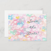 Wasserfarbenprägung mit geschliffenen Herzen - Spe Save The Date (Vorne/Hinten)