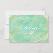 Wasserfarbenprägung mit Gold | UAwg RSVP Karte (Rückseite)