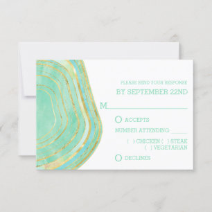 Wasserfarbenprägung mit Gold UAwg RSVP Karte