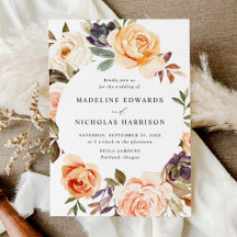 Wasserfarbenprägung Rustikaler Fall Blumenhochzeit