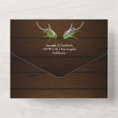 Wasserfarbenprägung Rustikaler Wald All In One Einladung (Rückseite)