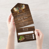 Wasserfarbenprägung Rustikaler Wald All In One Einladung (Abreißen)