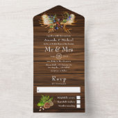 Wasserfarbenprägung Rustikaler Wald All In One Einladung (Innen Boden)