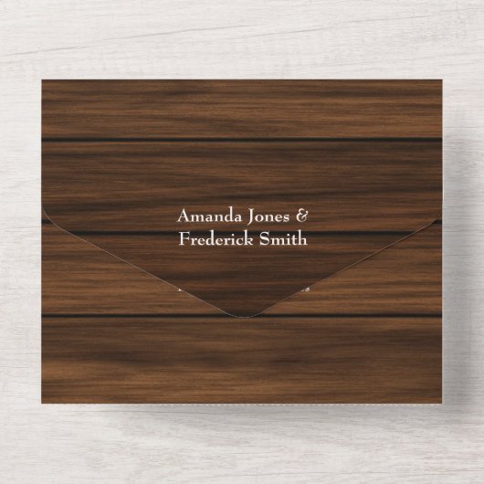 Wasserfarbenprägung Rustikaler Wald All In One Einladung (Rückseite)