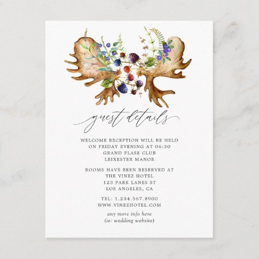 Wasserfarbenprägung Rustikaler Wald Begleitkarte (Vorderseite)