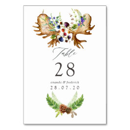 Wasserfarbenprägung Rustikaler Wald Tischnummer