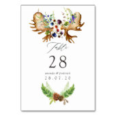 Wasserfarbenprägung Rustikaler Wald Tischnummer (Rückseite)